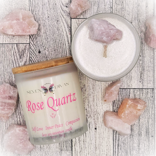 Rose Quartz Intention Candle- 10oz image 0