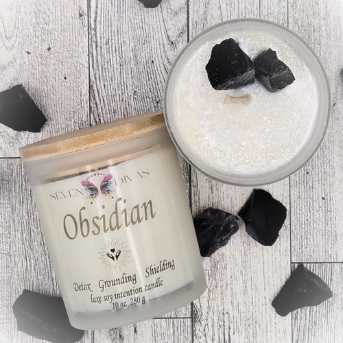 Crystal Intention Collection - Obsidian Candle