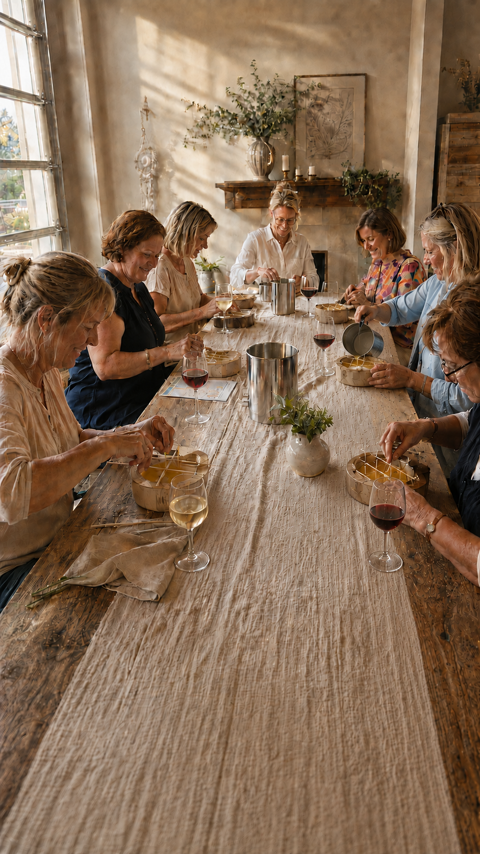 Seven Divas Experience candle pouring class in dough bowls