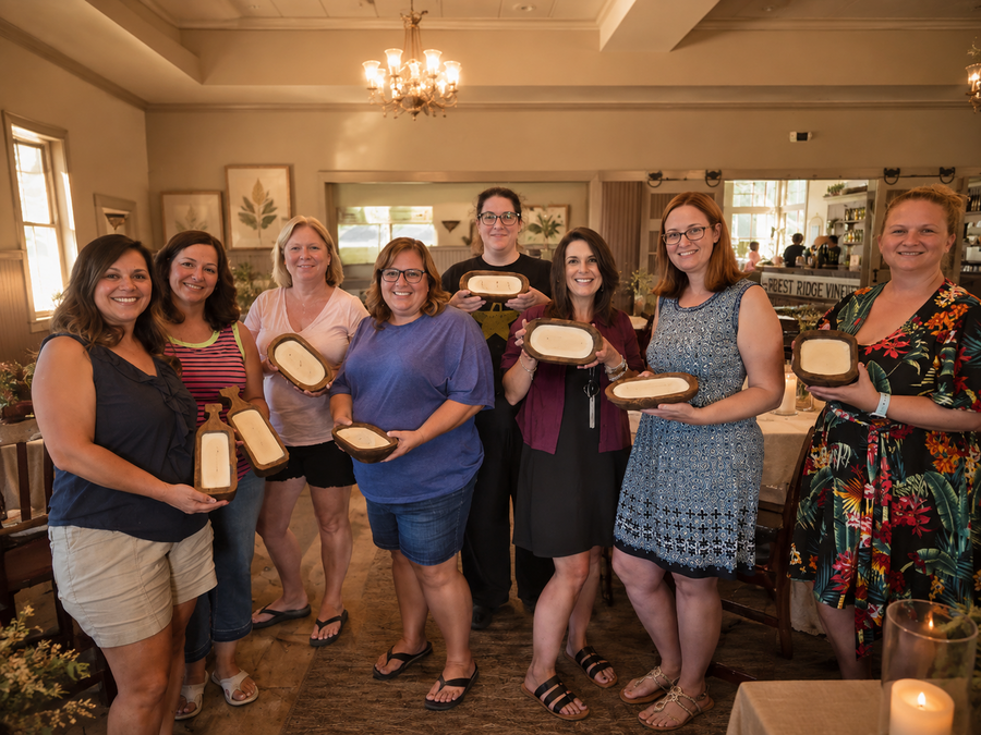 Harvest Ridge candle pouring workshop hosted by Seven Divas