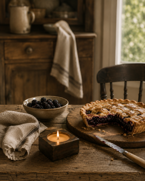 The Last Slice — Between Chapters hand-poured soy candle in a vintage-inspired cheesemold by Seven Divas